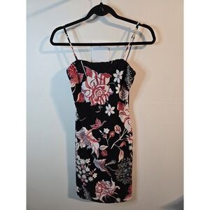 Rare Vintage Y2K 90s PS Perseption Small Floral Tropical Dress‎ Spaghetti Strap